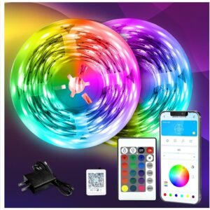 DAYBETTER LED Strip Lights 130ft Lights Strip for Bedroom, Desk, Indoor Room Bedroom Brithday Gifts RGB Decor with Remote and 24V Power Supply