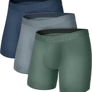 Hanes Men’s Underwear, SuperSoft Viscose from Bamboo, 3-Pack, Sexy Men’s Underwear, Short or Regular- Leg Boxer Briefs