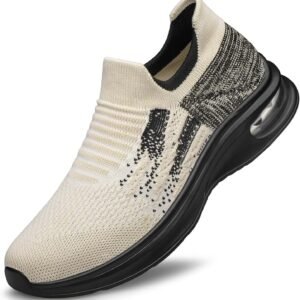 Mens Walking Shoes Slip on Lightweight Running Shoes Workout Athletic Tennis Shoes Gym Sneakers