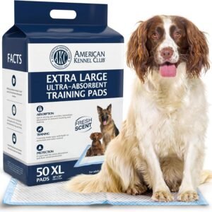 American Kennel Club Scented Puppy Training Pads with Ultra Absorbent Quick Dry Gel – 28 x 30 Pee Pads for Dogs – Fresh Scented – 50 Count, XL