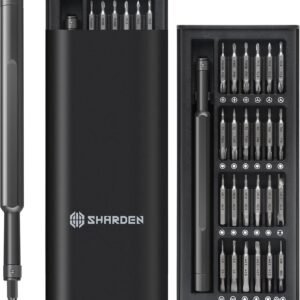 SHARDEN Precision Screwdriver Set, Small Screwdriver Set with Torx, Pentalobe, Tri-wing, Mini Repair Tool Kit for PC, Laptop, MacBook, Computer, iPhone, PS5, Watch, Glasses, Electronic (49 in 1 Black)