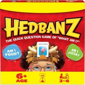 Spin Master Games, Hedbanz 2023 Edition with New Cards, Picture Guessing Board Game, for Family & Kids, 2-6 Players, for Ages 6 & Up