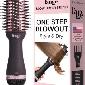 L’ANGE HAIR Le Volume 2-in-1 Titanium Blow Dryer Brush | Frizz Control Blowout Hair Dryer Brush For Drying And Straightening | Volumizing Hot Air Styler For All Hairstyles | Oval Barrel | Black – 75mm