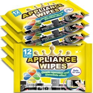 72Pcs Appliance Wipes for Cleaning Washing Machine, Dryer Stainless Steel Refrigerator, Glass Cooktop, Microwave, Dishwasher, Counter, Tile