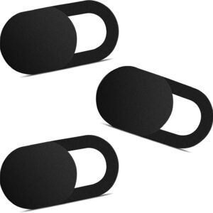 Yilador Webcam Cover (3 Pack), 0.03 inch Ultra Thin Laptop Camera Cover Slide for iPhone iPad MacBook Pro Computer iMac Cell Phone PC Accessories Camera Blocker Slider, Great for Privacy – Black