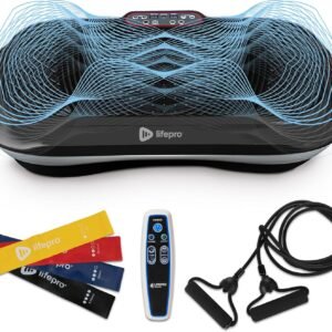 Lifepro Waver Vibration Plate Exercise Machine for Lymphatic Drainage, Muscle Activation, Full-Body Workout Vibrating Platform with Loop Bands, Fitness Equipment for Strength Toning & Fat Loss
