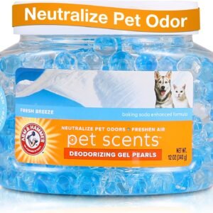 Arm & Hammer for Pets Air Care Pet Scents Deodorizing Gel Beads, Pet Odor Eliminator for Rooms Closets and Small Spaces with Long Lasting Odor Control, Fresh Breeze Scent, 12 oz