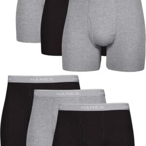 Hanes mens Underwear Boxer Briefs Pack, Cool & Breathable Cotton Moisture-wicking Underwear for Men, No Ride Up