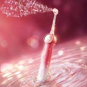 RANVOO AirJet X5 [Gift-Ready Pink Edition | Next-Gen Jet-Flow] Electric Toothbrush, 100% Plaque Removal, Whitening & Gum Care, 60-Day Battery Life, Rechargeable with 3 Pro Brush Heads, Cyclamen Pink
