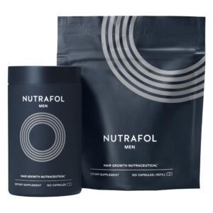 Nutrafol Men’s Hair Growth Supplements, Clinically Tested for Visibly Thicker Hair and Scalp Coverage, Dermatologist Recommended – 2 Month Supply, Pack of 2