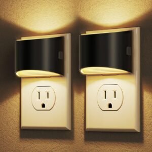 DORESshop LED Night Light[2 Pack], Night Lights Plug into Wall, 3 Level Brightness Adjustable Plug in Night Light, Dusk to Dawn Sensor, Nightlights for Adults, Bedroom, Bathroom, Hallway, 3000K