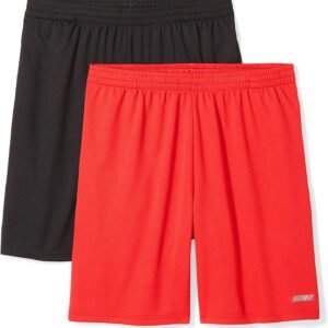 Amazon Essentials Men’s Athletic Basketball Gym,Performance Tech Loose-Fit Training Shorts, Pack of 2