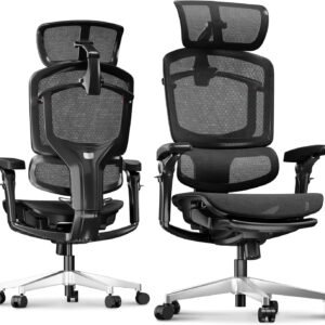 FLEXISPOT ErgoX-PRO Ergonomic Office Chair with Footrest Black – AeroWeave 5.0 Mesh Seat, 5D Lumbar, 7D Armrests, 4D Headrest, 551LBS Capacity – Office, Gaming, Home