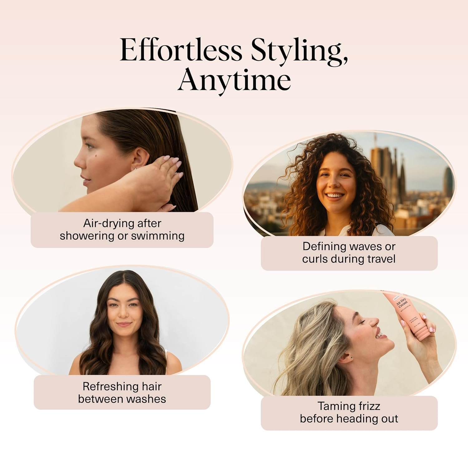 Kitsch Smoothing Air Dry Cream for Hair – Frizz Control Hair Care Product with Castor Oil & Coconut Oil – Weightless Styling Cream - Enhances Natural Texture Appearance | Ideal Gifts for Women – 5 oz - Image 6