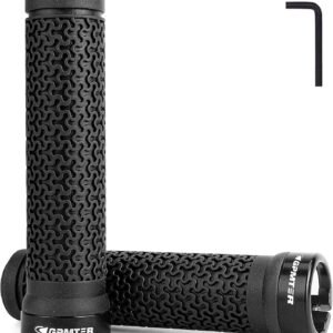 GPMTER Bike Handlebar Grips, Single Lock on Bicycle Handle Bar, for BMX, Mountain, MTB, Beach Cruiser, Scooter, Folding Bike, Soft Non-Slip-Rubber Hand Grip Comfortable Ergonomic