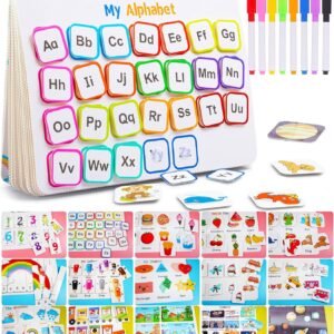 Huijing Montessori Preschool Learning Activities Busy Book – Workbook Activity Binder / Toys for Toddlers, Autism Learning Materials and Tracing Coloring Book