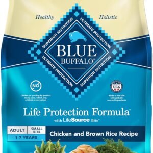 Blue Buffalo Life Protection Formula Adult Small Bite Dry Dog Food, Helps Build and Maintain Strong Muscles, Made with Natural Ingredients, Chicken & Brown Rice Recipe, 30-lb. Bag
