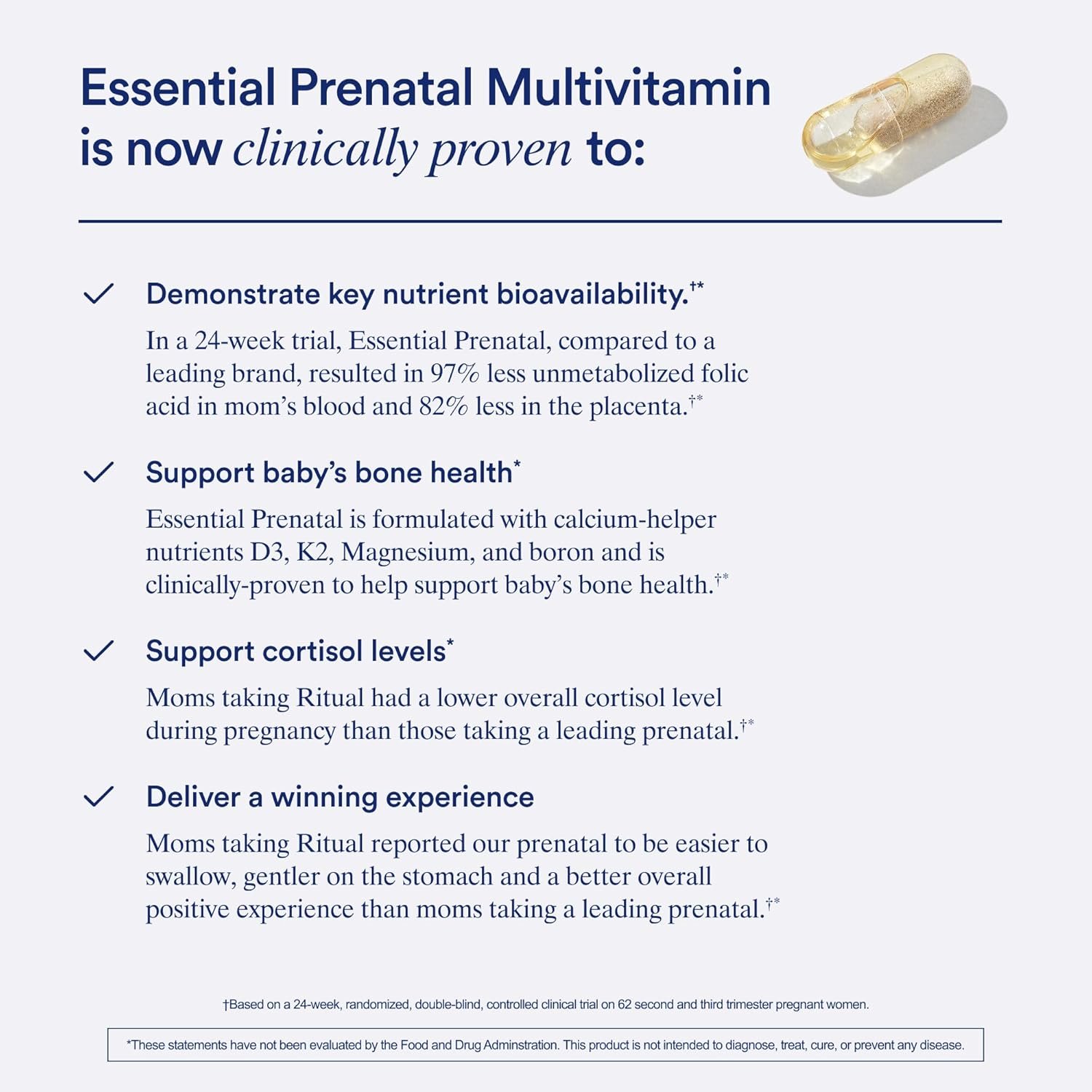 Ritual Prenatal Multivitamin For Women - Key Essential Vitamins and Minerals To Support Mom and Baby During Pregnancy* - Folate, Choline, Omega-3 DHA, Iron - Vegan - Citrus - 60 Capsules - 30 Servings - Image 4
