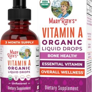 MARYRUTH’S Organics USDA Organic Vitamin A Liquid Drops | 3 Month Supply | Bone Health for Ages 14+ | Essential Vitamin | 750mcg per Serving | Sugar Free | Vegan | Non-GMO | Gluten Free | 1oz