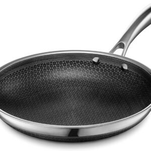 HexClad Hybrid Nonstick 10-Inch Frying Pan, Stay-Cool Handle, Dishwasher-Friendly, Oven-Safe Up to 900°F, Induction Ready, Compatible with All Cooktops