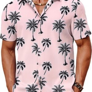 COOFANDY Mens Hawaiian Shirt Short Sleeve Button Down Shirts Tropical Floral Summer Beach Shirts