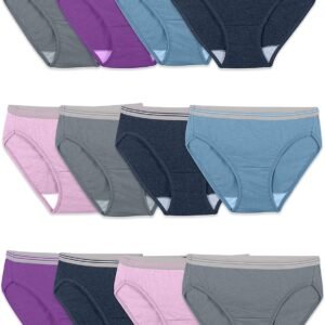 Fruit of the Loom Women’s Eversoft Cotton Underwear Multipacks, Tag Free & Breathable, Available in Plus Size
