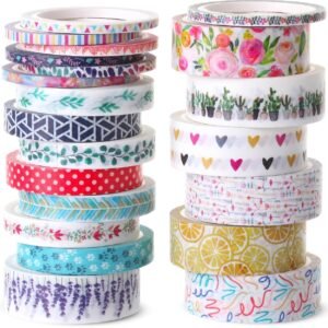 Mr. Pen- Washi Tape Set, 21 Rolls, Assorted Sizes, Floral, 5 Yards/Roll, Washi Tape for Scrapbook, Arts, Crafts, Journals and Planners