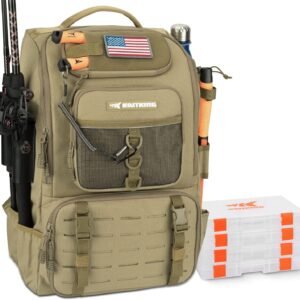 KastKing KarryAll Fishing Tackle Backpack with Rod Holder 4 Tackle Boxes,40/26L Tackle Bag Storage Fishing Gear and Equipment