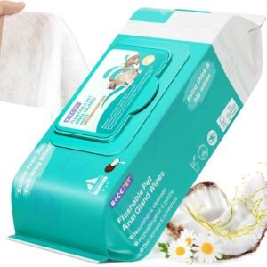 HICC PET Wipes for Dogs & Cats, Cleansing Deodorizing & Soothing Allergy Infections Anal Gland Pets Wipes with Coconut Oil – Dog Grooming Wipes for Butt and Paw – Hypoallergenic & Vet Recommended