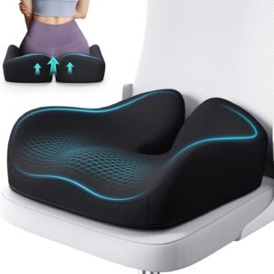 Benazcap Memory Foam Seat Cushion for Office Chair, Ergonomic Chair Cushions for Tailbone Pain Relief, Sciatica & Back Support, Office Chair Cushion & Car Seat Cushion
