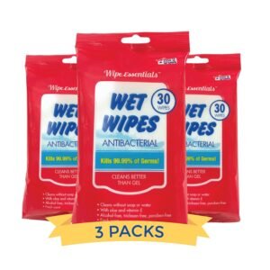 WipeEssentials Hand Sanitizer Hand Wipes for Adults and Kids – 90 wipes – 3 Packs of 30ct Hand Sanitizing Wipes, Travel Essentials