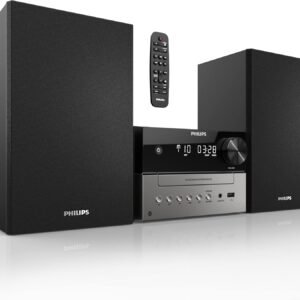 Philips Bluetooth Stereo System for Home with CD Player for Home, Wireless Streaming, MP3, USB, Audio in, FM Radio, 18W, Micro Music Sound System