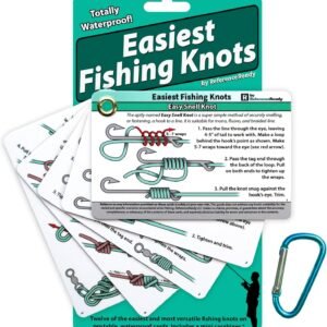 Easiest Fishing Knots: Waterproof Guide on How to Tie 12 Simple Fishing Knots with Mini Carabiner, Perfect for Beginners