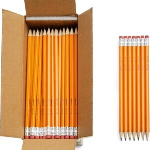 Amazon Basics Wood-Cased #2 Pencils for Writing, Drawing and Sketching, Pre-sharpened, HB Soft Lead with Erasers, Teacher Supplies, 150 Count, Yellow