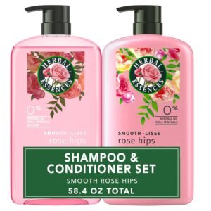 Herbal Essences Shampoo & Conditioner Set, Rose Hips – Smooth Collection, Paraben-Free, Color-Safe, Shiny Hair with Jojoba & Vitamin E, 29.2 Fl Oz Each, 2-Pack