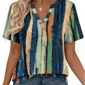 Zeagoo Womens Tops Short Sleeve V Neck Tee Shirts Cute Dressy Casual Clothing Business Work Blouse