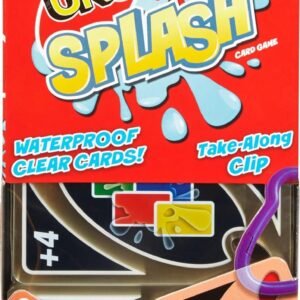 Mattel Games UNO Splash Card Game with Waterproof Cards and Portable Clip for Travel, Camping and Game Nights Away