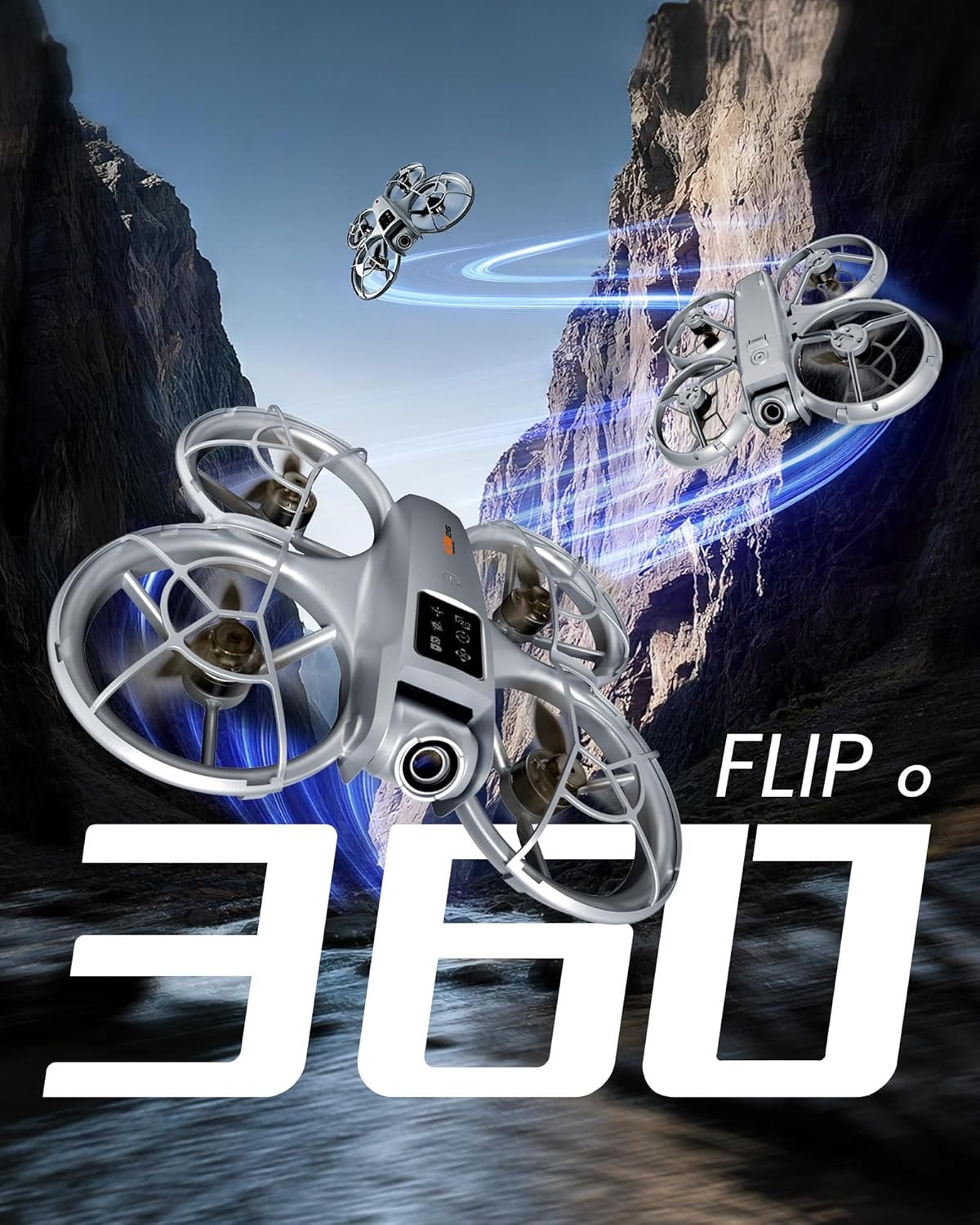 Drone with Camera - RC Quadcopter for Kids & Adults Beginners, with One Key Takeoff/Landing, Altitude Hold, Headless Mode, 3D Flip & Trajectory Flight, 3-Speed Mode, 2 Rechargeable Batteries & Carrying Case, Gray - Image 9