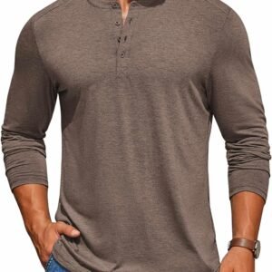 COOFANDY Men’s Henley Shirts Long Sleeve T-Shirt Lightweight Fashion Casual Pullover Tee Shirt
