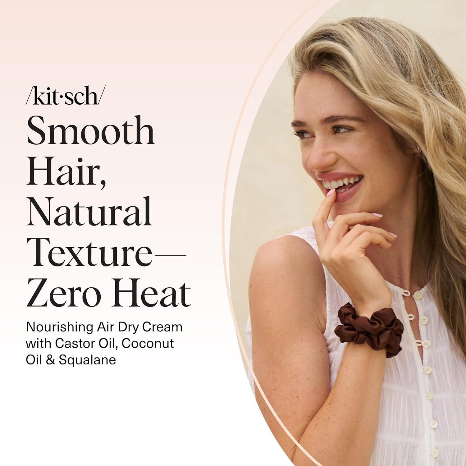 Kitsch Smoothing Air Dry Cream for Hair – Frizz Control Hair Care Product with Castor Oil & Coconut Oil – Weightless Styling Cream - Enhances Natural Texture Appearance | Ideal Gifts for Women – 5 oz - Image 7