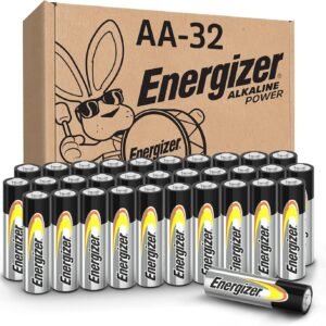 Energizer AA Batteries Alkaline Power, 32 Count Alkaline Double A Battery Pack