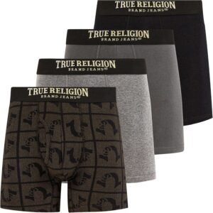 True Religion Mens Boxer Briefs Cotton Stretch Underwear for Men Pack of 4