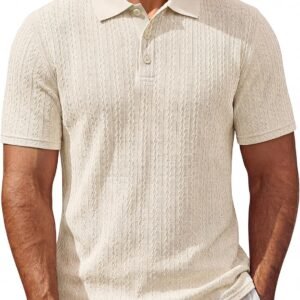 PJ PAUL JONES Men’s Textured Short Sleeve Polo Shirt