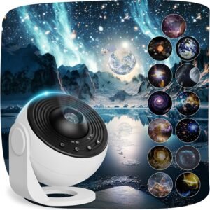 Planetarium Projector Pro for Bedroom, 13 in 1 Star Projector Galaxy Light, Ceiling Night Light Milky Way Mood Lighting with Timer, LED Space Galaxy Lamp Bedroom Room Decor for Adults Kids – White