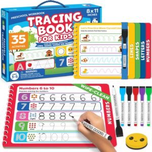 Preschool Learning Activities – Letter Tracing Books for Kids Ages 3-5 – Toddler Handwriting Practice – Learning Books for 4 Year Olds, Educational Learning Toys for 3 Year Old – 4 Year Old Boy Toys