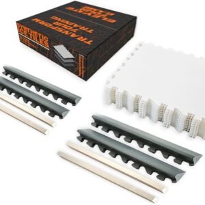 Ice Hockey Home Training Kit: 10 Pcs Synthetic Ice Tiles + 4 Puck Stopper edgings + 4 Rebounder Foams – Skating, Stickhandling, Passing & Shooting Drills