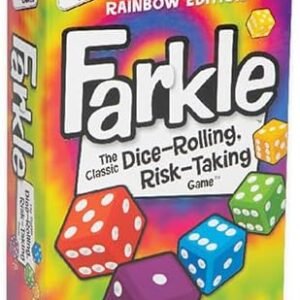 Farkle Classic Dice Game – Rainbow Kids Games, Dice Games, Family Games, Travel Games, Adult Games, Board Games, Dice Cup, Dice Set, Farkle Score Sheets Included, Ages 8+