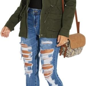 sexycherry Jackets for Women Casual Long Sleeve Lightweight Coats Full Zip Up with Lining Pockets