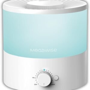 MEGAWISE 1.5L Cool Mist Humidifier for Bedroom, Home, Office, and Plants, Essential Oil Diffuser with Adjustable Mist Output, 25dB Quiet Ultrasonic, Up to 10 Hours, Easy to Clean