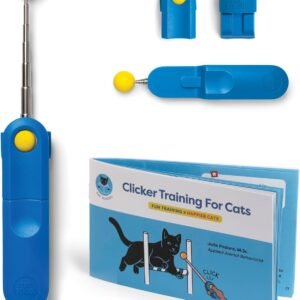 Cat Training Clicker with Detachable Wearable Finger Clicker & Target Stick – Positive Reinforcement Training Tool for Cats – Ideal for Behavior, Tricks & Enrichment